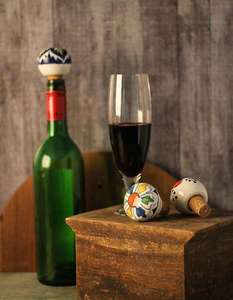 Bouchon de bouteille de vin en céramique peint à la main, usage polyvalent pour cuisine, chambre, salon, extérieur, entrepôt, commode, tiroir, rangement - Product Image 6