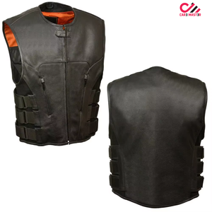 Chaleco de Motociclismo Personalizado de Cuero Genuino Premium para Hombre, Impermeable y Transpirable, Talla Grande, Hecho en Pakistán - Product Image 1