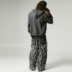 Sweat à capuche polaire streetwear pour homme, haute qualité OEM, 100% coton, grande taille, uni, coupe oversize, brodé, perlé, coupe-vent - Product Image 2