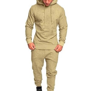 Survêtement coupe-vent personnalisé en coton épais 100 % pour homme, ensemble jogging à capuche pour l'hiver, motif uni - Product Image 2
