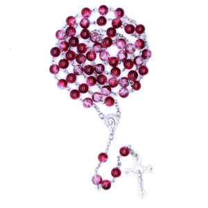 Vente en gros de colliers de prière catholiques avec perles rondes de 8 mm pour l'église - Product Image 2