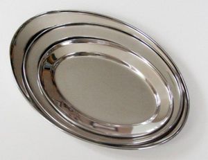 Handcrafted Stainless Steel Oval Serving Platter Rustic Dining Presentation Timeless Appeal - Product Image 1