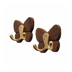 Handmade luxury Wooden Butterfly Key Holder <b>Wall</b> Mounted Decorative Single Hook Organizer for Keys Entryway Home Office Decor - Product Image 1