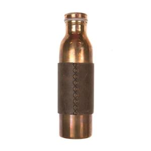 Bouteille d'eau en cuivre avec étui noir, couvercle à vis, isolation thermique, design élégant, pour usage extérieur, voyage, et boisson. - Product Image 4