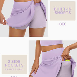 Ensemble de sport pour femme grande taille personnalisé : jupe de tennis et haut court respirant à séchage rapide, tenue de gym, vêtements de fitness OEM, ensembles pour femme - Product Image 4