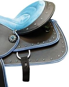 Sillín de Cuero Duradero para Caballo con Acolchado Suave, Ajuste Seguro, Juego de Almohadillas para Sillín de Senderismo, Sillín de Montar Occidental - Product Image 3