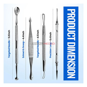 Extractor de Puntos Negros, Kit de 4 Piezas de Acero Inoxidable para Eliminar Granos, Acné y Puntos Blancos, Herramienta Reutilizable para Limpiar Poros Faciales y Nasales - Product Image 4