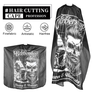 ผ้าคลุมตัดผมพิมพ์โลโก้ตามสั่ง สำหรับร้านทำผม แต่งหน้า ตัดผม พร้อมกระดุมแป๊ก ผ้าคลุมตัดผมโพลีเอสเตอร์สีดำ ผ้ากันเปื้อนช่างตัดผม ผ้าคลุมช่างทำผม - Product Image 2