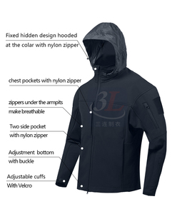 เสื้อแจ็คเก็ตกันลมบุผ้าแบบมีซิปสำหรับผู้ชายและผู้หญิง คอตั้ง กันน้ำ เป็นมิตรกับสิ่งแวดล้อม ผลิตจากโรงงานขายส่ง - Product Image 4