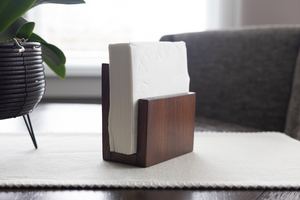 Portapañuelos y Servilletas de Madera, Estilo Rústico, Organizador de Mesa para Servilletas de Papel, Mesa de Comedor, Restaurante, Hotel y Hogar - Product Image 1