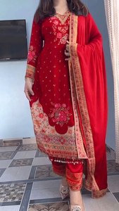 Luxury 3-Piece Polyester Muslin Traditional Salwar Kameez Set Vibrant Floral Prints Dupatta Anarkali Kurta Pant Women's Party - Product Image 2