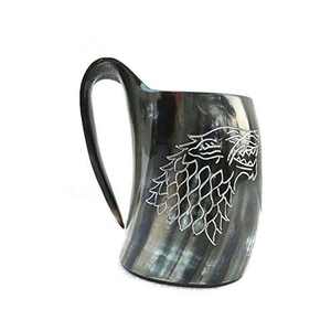 Taza de Cuerno de Búfalo Hecha a Mano con Diseño Animal - Recipiente Único y Ecológico para Beber, Ideal para Coleccionistas Rústicos y Regalos Empresariales - Product Image 3