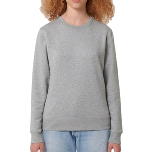 Custom 2026 Fall Women's Solid Color Sporty Sweatshirt Casual Loose Crew Neck Long Sleeve Pullover Ribbed Cuffs Hem Tops - Product Image 3