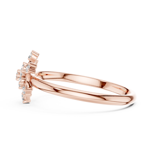 10K Lab Grown Diamond VVS2 <b>Rose</b> Gold Flower Snowflake Engagement Wedding Promise Ring Women's Fine Jewelry Anniversary Gift - Product Image 3