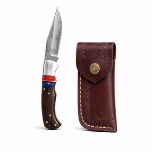 Burraq Ecommerce Damascus Steel Folding Knife with <b>Clip</b> Point Blade for Outdoor Camping & Sports OEM Customizable - Product Image 3