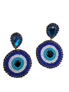 Boucles d'oreilles pendantes brodées de perles faites à la main de haute qualité Premium Beautiful Cute India Design dans la dernière combinaison de couleurs dorées - Product Image 3