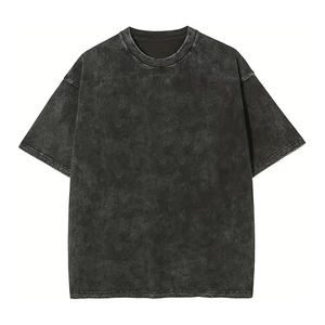 <b>Men's</b> Oversized Plain Dyed Cotton Short Sleeve T-<b>Shirt</b> Round Neck Casual Breathable Summer <b>Shirt</b> Solid Color Knitted Fabric - Product Image 5