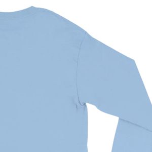Light Blue Unisex Long Sleeve Crewneck Sweatshirt with Circular Front Graphic Print Casual Pullover Ribbed Cuff Everyday - Product Image 5