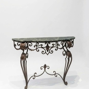 Mesa de Patio y Jardín de Hierro Forjado a Mano, Estilo Europeo de Lujo, Resistente a la Intemperie, Muebles Metálicos Personalizados - Product Image 1