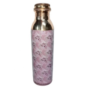 Bouteille d'eau en cuivre capacité 1L artisanat indien de haute qualité Design Unique élégant article décoratif pour la maison fête salle de sport en plein air - Product Image 4
