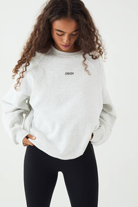 Sudadera de Forro Polar Personalizable para Mujer, Invierno, Larga, Lisa, de Algodón, Hombros Caídos, Cuello Redondo, Alta Calidad - Product Image 4
