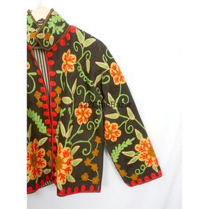 Handmade Women's Vintage Embroidered <b>Mandarin</b> <b>Collar</b> Cotrise Nonwoven Summer <b>Jacket</b> Regular Length Eco-Friendly Breathable Quick - Product Image 3