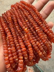 AAA+ Quality Natural Orange Sunstone Rondelle <b>Beads</b> 6mm-10mm IGI Certified Aligemstones Brand Loose Gems for Jewelry Making - Product Image 1