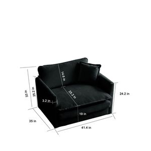 Set da Soggiorno Salvaspazio in 3 Pezzi Include 2 Poltrone e Divano a 2 Posti con Braccioli e Cuscini Decorativi di Ca - Product Image 5