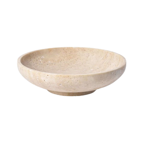 Plateau de vanité rond en marbre travertin Art déco moderne pour salle de bain, comptoir de cuisine, décoration intérieure, couleur beige, multifonctionnel - Product Image 4