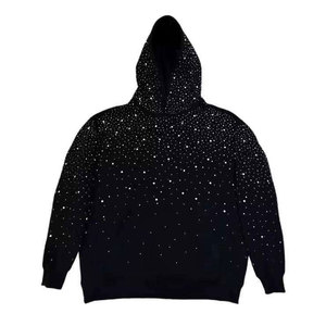 เสื้อฮู้ดดี้ผู้ชายแบบแห้งเร็ว ระบายอากาศได้ดี ประดับด้วยคริสตัล ผลิตโดยผู้ผลิตชั้นนำ ผ้าฝ้ายผสม คุณภาพพรีเมียม สไตล์สตรีทแวร์ - Product Image 1
