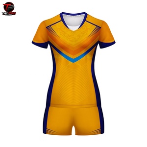Conjunto de Uniforme de Voleibol para Hombre y Mujer, Camiseta Deportiva de Manga Corta, Ropa de Equipo con Logotipo Personalizado, Impresión por Transferencia de Calor, 100% Poliéster - Product Image 1
