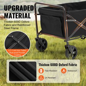 Carrello Pieghevole Richiudibile da 2 Cu.ft per Ogni Terreno con Ruote da 5 Pollici, Capacità di Carico Pesante di 100 Kg per Uso in Spiaggia - Product Image 6