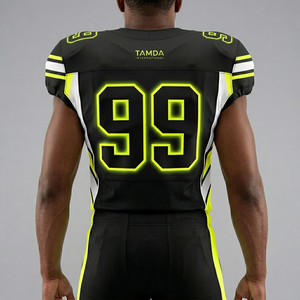 Uniforme d'entraînement de football américain pour adultes, taille plus |   Haut à manches courtes en polyester respirant de haute qualité, jersey cousu - Product Image 2