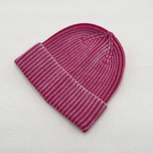 Bonnet en tricot côtelé uni, chaud pour l'hiver, avec revers, unisexe - Product Image 6