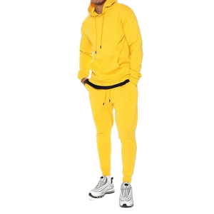 Custom Blank Hoodies Jogger Pants Set French Terry 100% Organic Cotton Heavyweight <b>Men</b> Tracksuit tracksuit for man 100% cotton - Product Image 3
