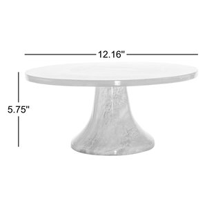 Resin <b>Cake</b> Stand with White Marble Style Mirror Polish Display <b>Decorative</b> Table Centerpiece for Bakery & Restaurant B2B <b>Supply</b> - Product Image 1