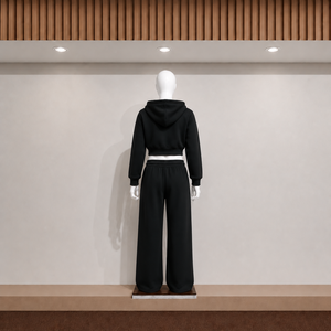 Apparel Xperts Ensemble 2 pièces pour femme, fermeture éclair, coupe droite, longueur normale, vêtements de sport décontractés, polaire 100% coton, streetwear - Product Image 2