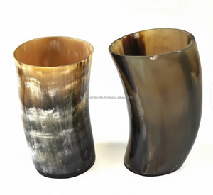 Jarra Artesanal Moderna de Cuerno de Búfalo Pulido, Ecológica, con Tacto Real, de 4-5 Pulgadas, para Cerveza, Vino, Mead, Estilo Animal, Artesanía Natural, para Fiestas - Product Image 5