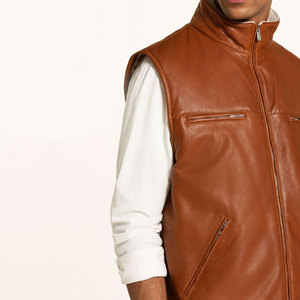 Gilet en cuir respirant pour homme à prix raisonnable, en vente en ligne, gilet de mode en cuir de la meilleure qualité - Product Image 6