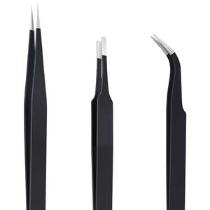 แหนบต่อขนตาปลายเรียบสแตนเลสอย่างดี ขนาด 10 มม. สำหรับต่อขนตาปลอม - Product Image 3