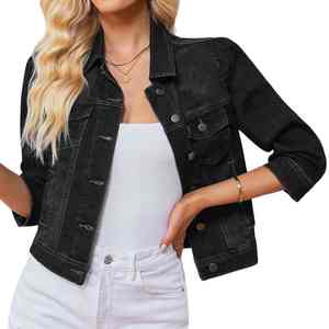 Chaqueta vaquera de mezclilla para mujer, estilo más reciente, manga larga, lavado regular, genuina, en tendencia, para venta al por mayor - Product Image 2