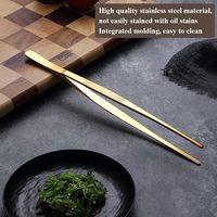 Pinzas culinarias profesionales de acero inoxidable, extra largas, dentadas, duraderas, herramienta de chef para manicura comercial, 2 uds.