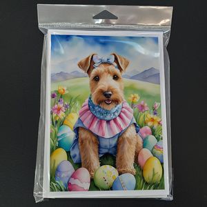 Lakeland Terrier Easter Egg Hunt Tarjetas de felicitación Paquete de 8 Whimsical A7 Tamaño 5x7 Tarjetas de notas en blanco con sobres - Product Image 3