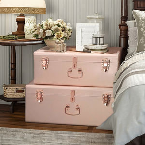 ชุดกล่องเก็บของอเนกประสงค์สไตล์อเมริกัน 2 ชิ้น ทำจากโลหะ ขนาดใหญ่ ความจุเยอะ - Product Image 1