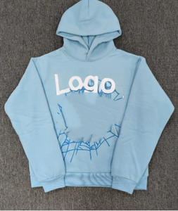 Sweat à capuche personnalisé VVS pour homme, motif araignée noire et rose punk, brodé, en polaire, pour l'hiver, avec pantalon de survêtement - Product Image 1