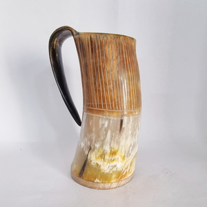 Best Seller Handcrafted Half Carved Animal Viking Drinking Horn <b>Mug</b> Eco-Friendly Buffalo Horn Christmas New - Product Image 2