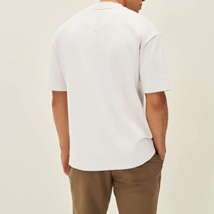 Camiseta de Manga Corta con Cuello Redondo, 100% Algodón, Talla Grande para Hombre, Impresión de Logotipo Personalizada en la Parte Delantera, Venta al Por Mayor OEM - Product Image 2