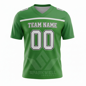 Camiseta de Fútbol Americano para Hombre, Color Marrón, Cuello en V, Manga Corta, Sublimada, Poliéster que Absorbe la Humedad, Uniforme de Equipo Personalizado - Product Image 6
