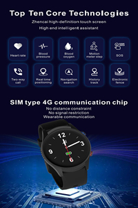 Montre connectée GPS 4G LTE avec carte SIM, suivi GPS SOS, surveillance à distance de la santé des personnes âgées, détection automatique des chutes et suivi des pas - Product Image 5