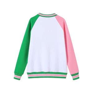 เสื้อสเวตเชิ้ต AKA Crest สีขาว แขนยาว คอวี ปักลายตัวอักษรกรีก แบบยูนิเซ็กซ์ เนื้อผ้าเชนิลล์ พรีเมียม สวมใส่สบาย ทรงลำลอง - Product Image 2